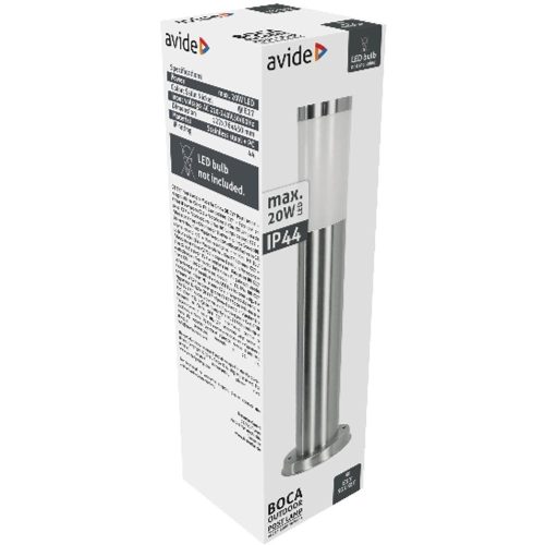 AVIDE Kültéri Álló Lámpa Boca 1Xe27 450Mm Ip44 Szatén Nikkel