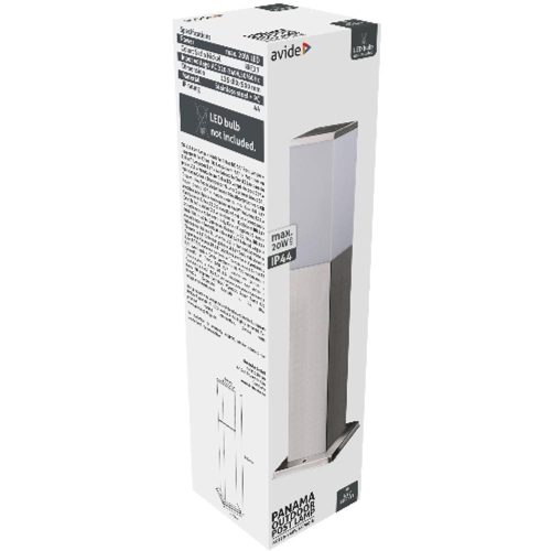 AVIDE Kültéri Álló Lámpa Panama 1Xe27 500Mm Ip44 Szatén Nikkel