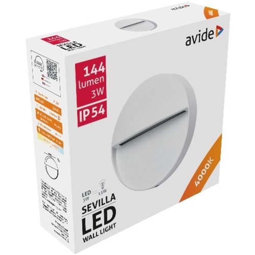 AVIDE Kültéri Lépcső Lámpa Sevilla Led 3W Nw Ip54 110Mm