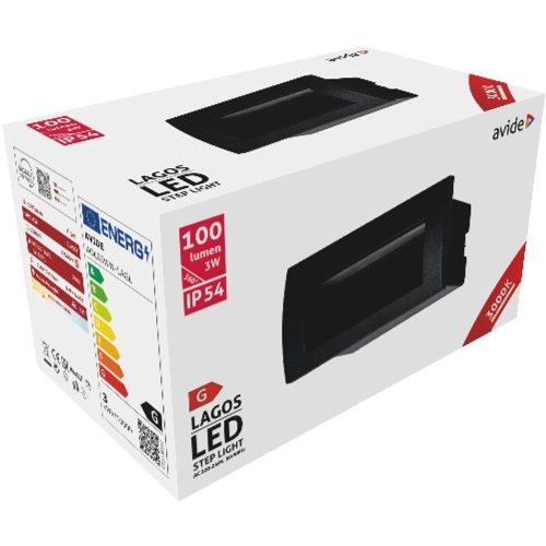 AVIDE Kültéri Lépcső Lámpa Beépíthető Lagos Led 3W Ww Ip54 140Mm