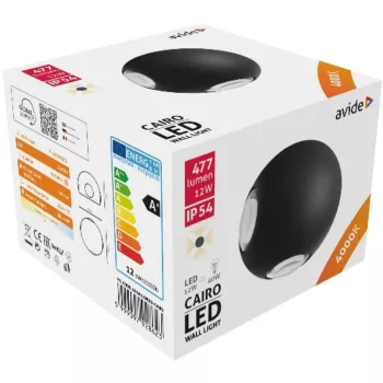 AVIDE Kültéri Fali Lámpa Cairo 4 Irányú Led 12W Nw Ip54