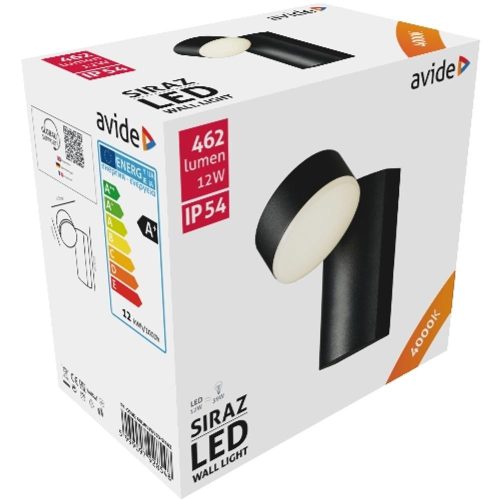 AVIDE Kültéri Fali Lámpa Siraz Led 12W Nw Ip54
