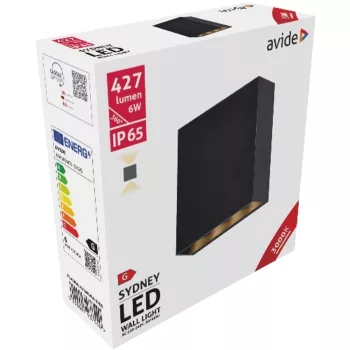   AVIDE Kültéri Fali Lámpa Sydney 2 Irányú Led 6W Ww Ip65 130Mm