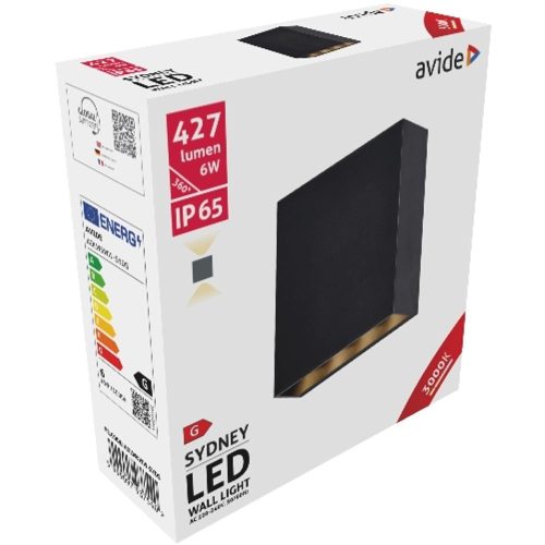 AVIDE Kültéri Fali Lámpa Sydney 2 Irányú Led 6W Ww Ip65 130Mm