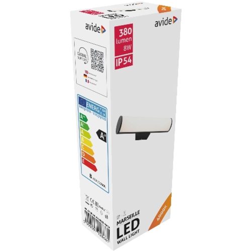 AVIDE Kültéri Fali Lámpa Marseille Vízszintes Led 8W Nw Ip54
