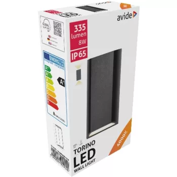 AVIDE Kültéri Fali Lámpa Torino 2 Irányú Led 8W Nw Ip65