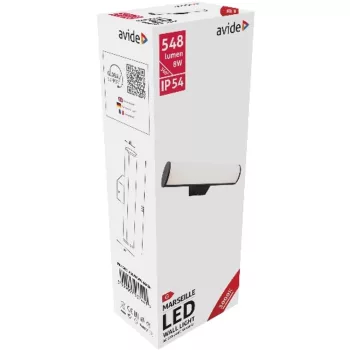   AVIDE Kültéri Fali Lámpa Marseille Vízszintes Led 8W Ww Ip54