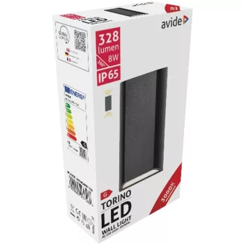 AVIDE Kültéri Fali Lámpa Torino 2 Irányú Led 8W Ww Ip65