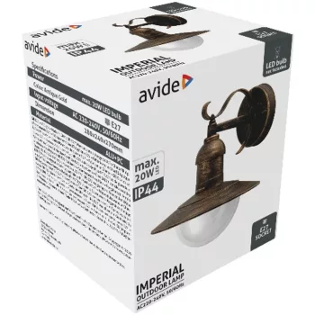 AVIDE Kültéri Fali Lámpa Imperial 1Xe27 Ip44 Antik Arany