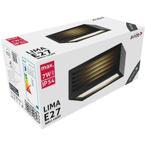 AVIDE Kültéri Fali Lámpa Lima 1Xe27 Ip54