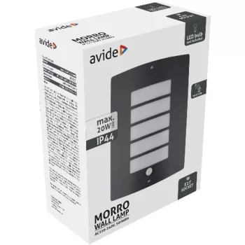 AVIDE Kültéri Fali Lámpa Morro 1Xe27 Pir Ip44 Antracit