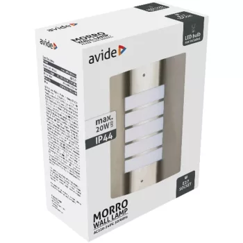 AVIDE Kültéri Fali Lámpa Morro 1Xe27 Ip44 Szatén Nikkel