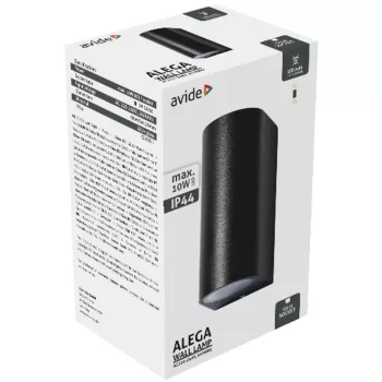 AVIDE Kültéri Fali Lámpa Alega 2Xgu10 Ip44 Fekete