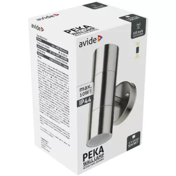 AVIDE Kültéri Fali Lámpa Peka 2Xgu10 Ip44 Szatén Nikkel