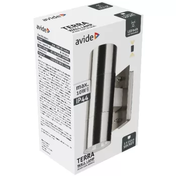 AVIDE Kültéri Fali Lámpa Terra 2Xgu10 Ip44 Szatén Nikkel