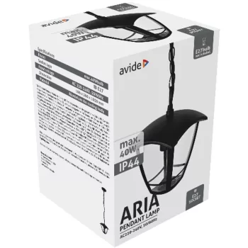   AVIDE Kültéri Függeszték Lámpa Aria 1050Mm 1Xe27 Fekete Ip44