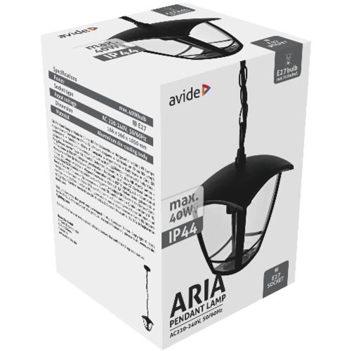 AVIDE Kültéri Függeszték Lámpa Aria 1050Mm 1Xe27 Fekete Ip44