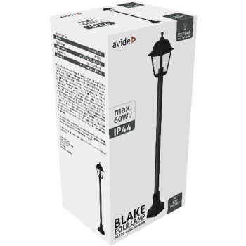 AVIDE Kültéri Álló Lámpa Blake 1Xe27 1200Mm Fekete Ip44