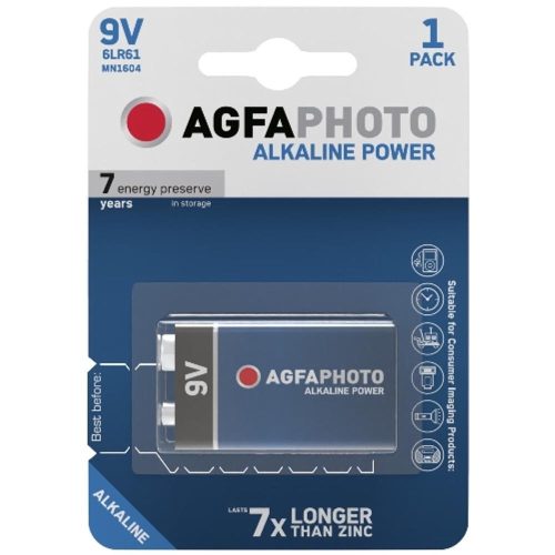 AVIDE Agfaphoto Alkáli 9V Elem B1