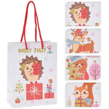   APF482980 Karácsonyi Szatyor 34cm 4 Féle Mintával 25 x 8,5 x 34,5 cm