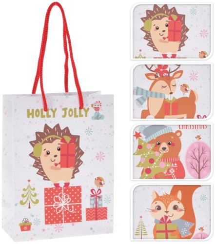 APF482980 Karácsonyi Szatyor 34cm 4 Féle Mintával 25 x 8,5 x 34,5 cm