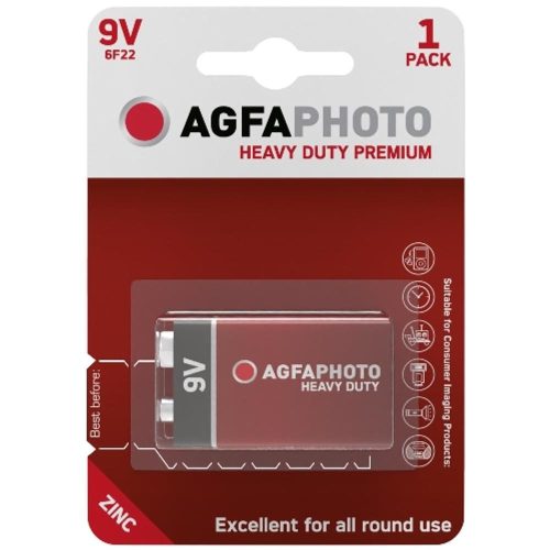 AVIDE Agfaphoto Heavy Duty Féltartós 9V Elem B1