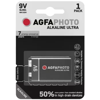 AVIDE Agfaphoto Ultra Alkáli 9V Elem B1