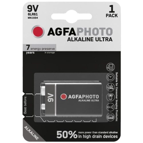 AVIDE Agfaphoto Ultra Alkáli 9V Elem B1
