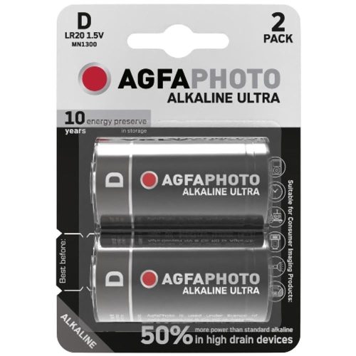 AVIDE Agfaphoto Ultra Alkáli Góliát Elem D B2/ 1 Db