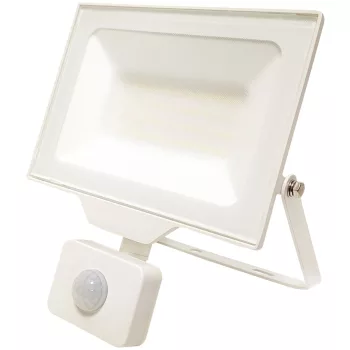   Avide LED Opál Reflektor Slim SMD 50W természetes fehér 4000K Mozgásérzékelős PIR Fehér