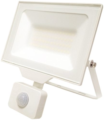 Avide LED Opál Reflektor Slim SMD 50W természetes fehér 4000K Mozgásérzékelős PIR Fehér