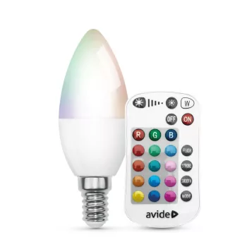   Avide Smart LED gyertya 4.9W RGB+W 2700K IR Távirányítóval