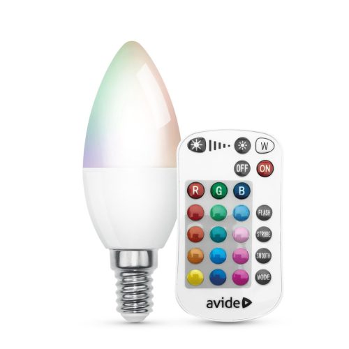 Avide Smart LED gyertya 4.9W RGB+W 2700K IR Távirányítóval