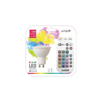 AVIDE Smart LED GU10 4.5W RGB+W 2700K IR Távirányítóval