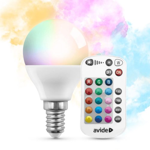 Avide Smart LED Mini gömb 4.9W RGB+W 2700K IR Távirányítóval