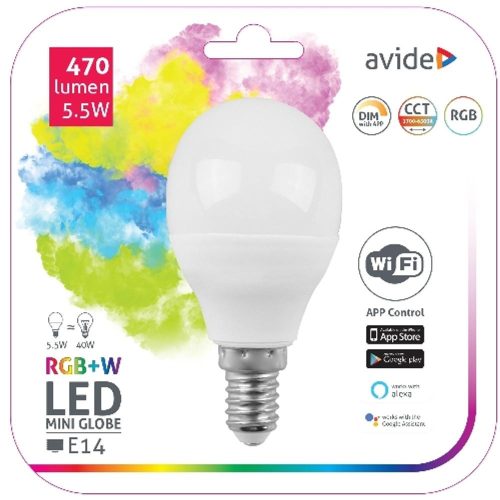 AVIDE Smart LED Mini Globe 5.5W RGB+W WIFI APP Control