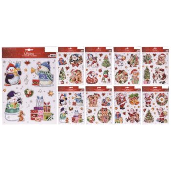   BCC040530 Karácsonyi Matrica Színes 21x30cm 8 Féle Mintával