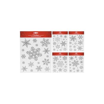   BCC040550  Karácsonyi Matrica Ezüst 21x30cm 4 Féle Mintával