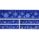BCC040710  Karácsonyi Matrica Kék-Ezüst 64x15cm 4 Féle Mintával