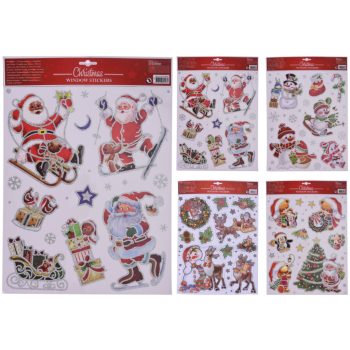 BCC700200  Mikulásos Matrica 40x30cm 4 Féle Mintával