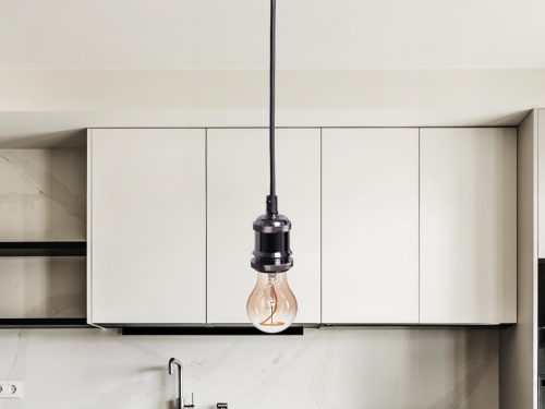 NEDES Foglalat E27 / 1m / króm / fényes fekete - BH622B