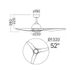 BRAYTRON FANCY 52" mennyezeti ventilátor LED világítással, fekete (fekete)