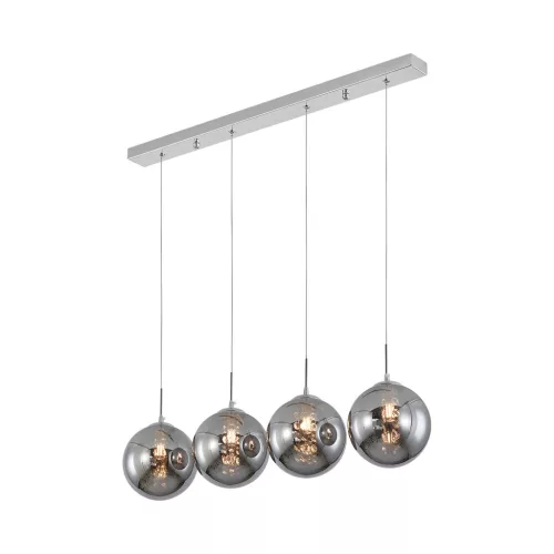 BRAYTRON S003S füst/borostyán üveg függeszték, 4 izzós (króm)