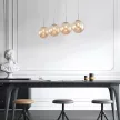 BRAYTRON S003S füst/borostyán üveg függeszték, 4 izzós (króm)