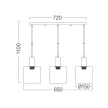 BRAYTRON S007S füst üveg függeszték, E27 (fekete)