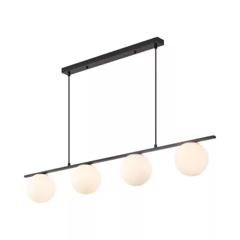   BRAYTRON S013S opál üveg függeszték, fekete, 4 izzós (fekete)