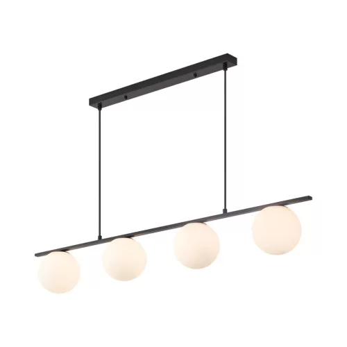 BRAYTRON S013S opál üveg függeszték, fekete, 4 izzós (fekete)