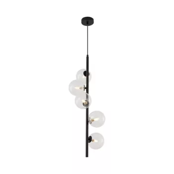 BRAYTRON S014R üveg függeszték, fekete, 5 izzós (fekete)