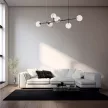 BRAYTRON S011S átlátszó üveg függeszték, G9, 6 izzós (fekete)