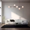 BRAYTRON S011S átlátszó üveg függeszték, G9, 6 izzós (fekete)